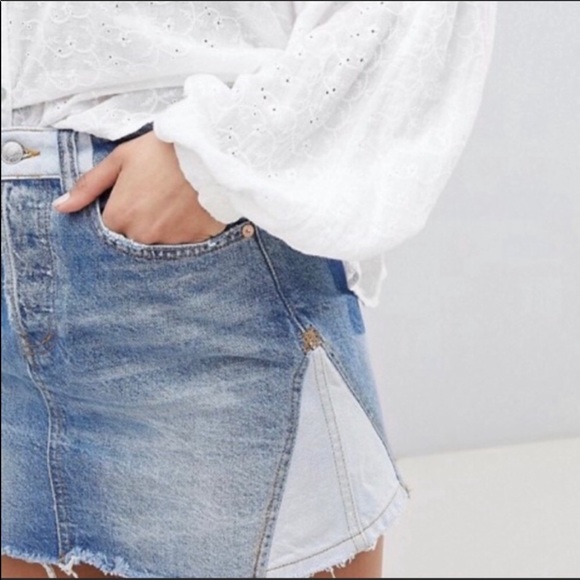Free People Denim Mini Skirt - Picture 3 of 7